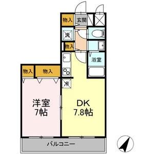 1DK 間取り図
