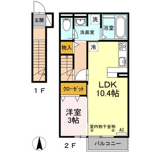 1LDK 間取り図