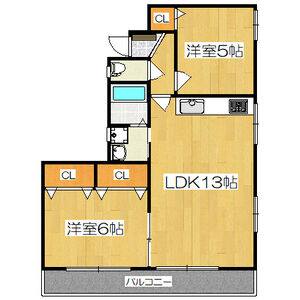 2LDK 間取り図