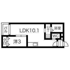 1LDK 間取り図