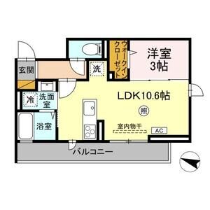 1LDK 間取り図