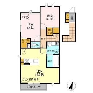 2LDK 間取り図