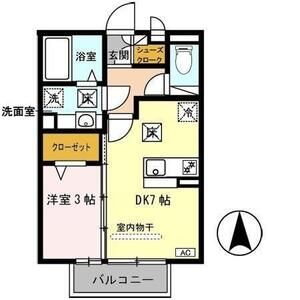 1DK 間取り図