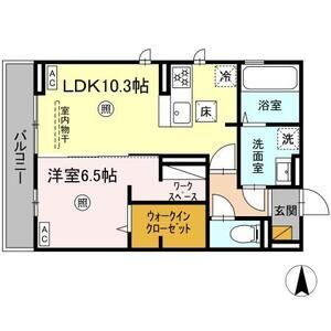 1LDK 間取り図