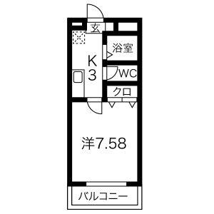 1K 間取り図