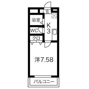 1K 間取り図