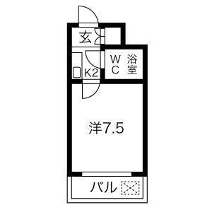 1K 間取り図