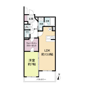 1LDK 間取り図