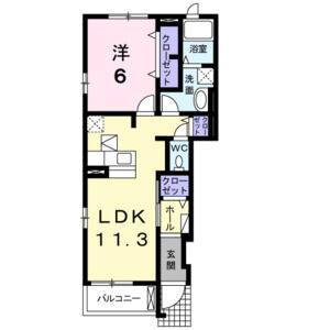 1LDK 間取り図