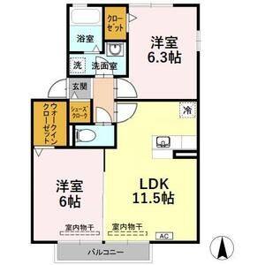 2LDK 間取り図