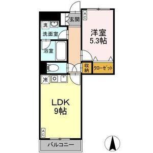 1LDK 間取り図