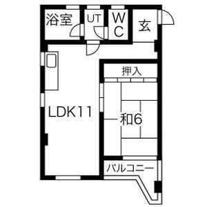 1DK 間取り図