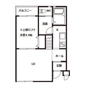 1LDK 間取り図
