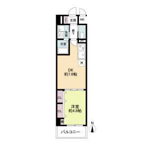 1DK 間取り図