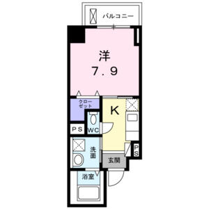 1K 間取り図