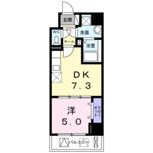1DK 間取り図