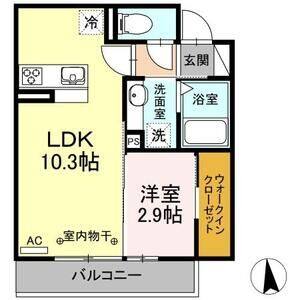 1LDK 間取り図