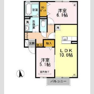 2LDK 間取り図