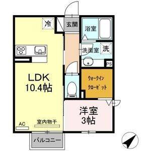 1LDK 間取り図