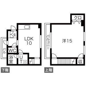 1LDK 間取り図