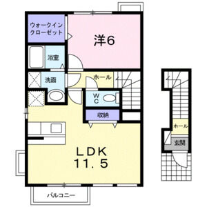 1LDK 間取り図