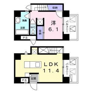 1LDK 間取り図