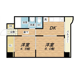 2DK 間取り図
