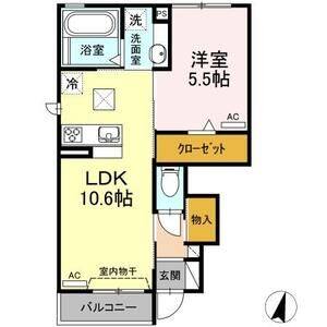 1LDK 間取り図