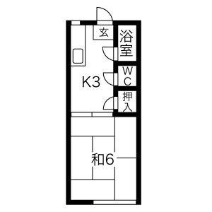 1K 間取り図