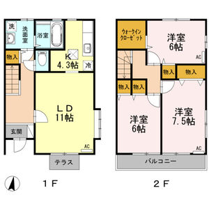 3LDK 間取り図