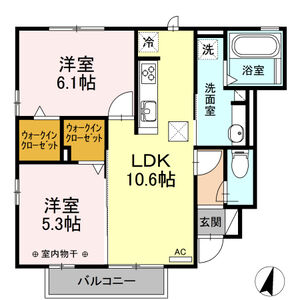 2LDK 間取り図