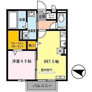1DK 間取り図