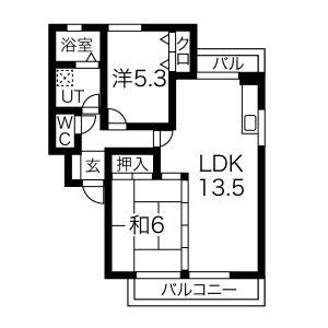 2LDK 間取り図