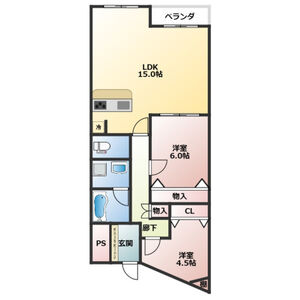 2LDK 間取り図