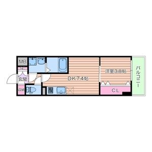 1DK 間取り図