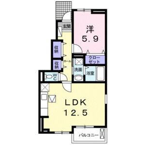 1LDK 間取り図