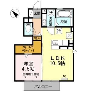 1LDK 間取り図