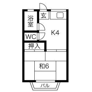 1K 間取り図