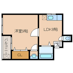 1DK 間取り図