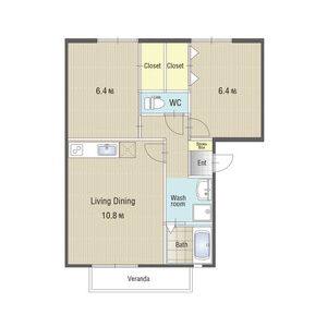 2LDK 間取り図