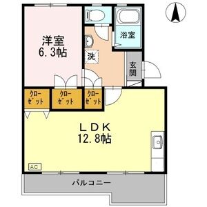 1LDK 間取り図