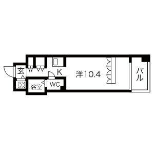 1K 間取り図
