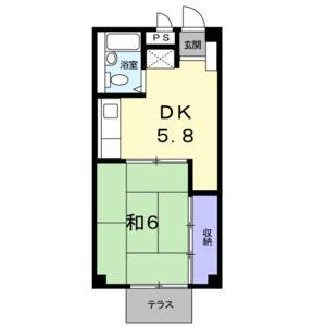 1DK 間取り図