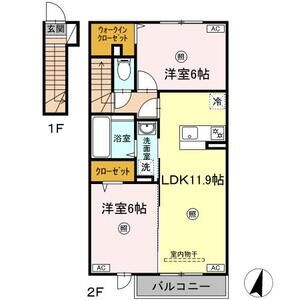 2LDK 間取り図