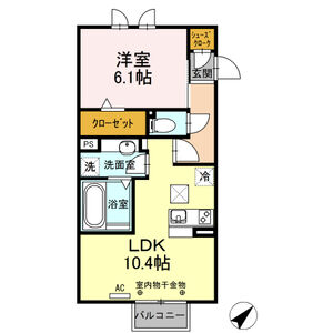 1LDK 間取り図
