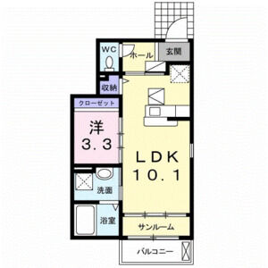 1LDK 間取り図