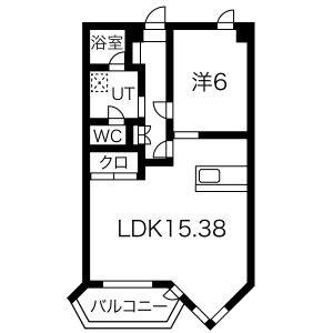 1LDK 間取り図