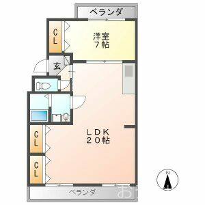 1LDK 間取り図