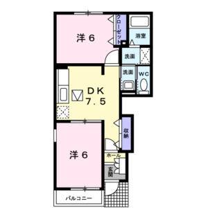 2DK 間取り図