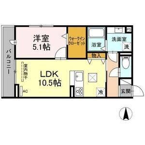 1LDK 間取り図